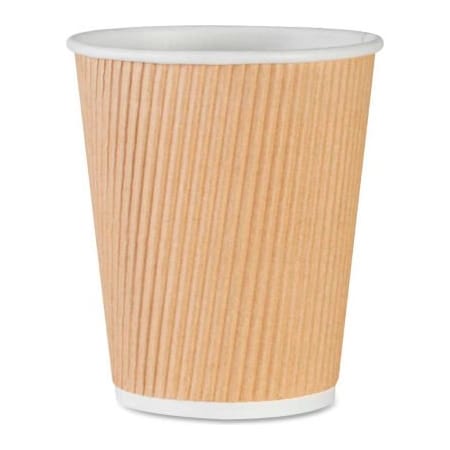Sp Richards Genuine Joe Rippled Hot Cups, 8 oz., 500/CT, Brown - GJO11255CT GJO11255CT